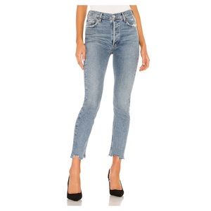 Agolde Nico high rise slim jeans in Rooted, 23
